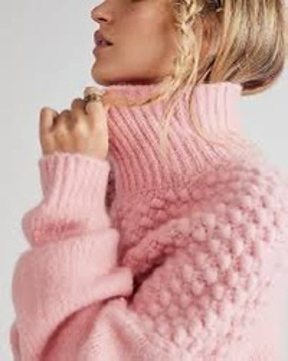 We the Free Bradley Pullover Pink Turtleneck Sweater